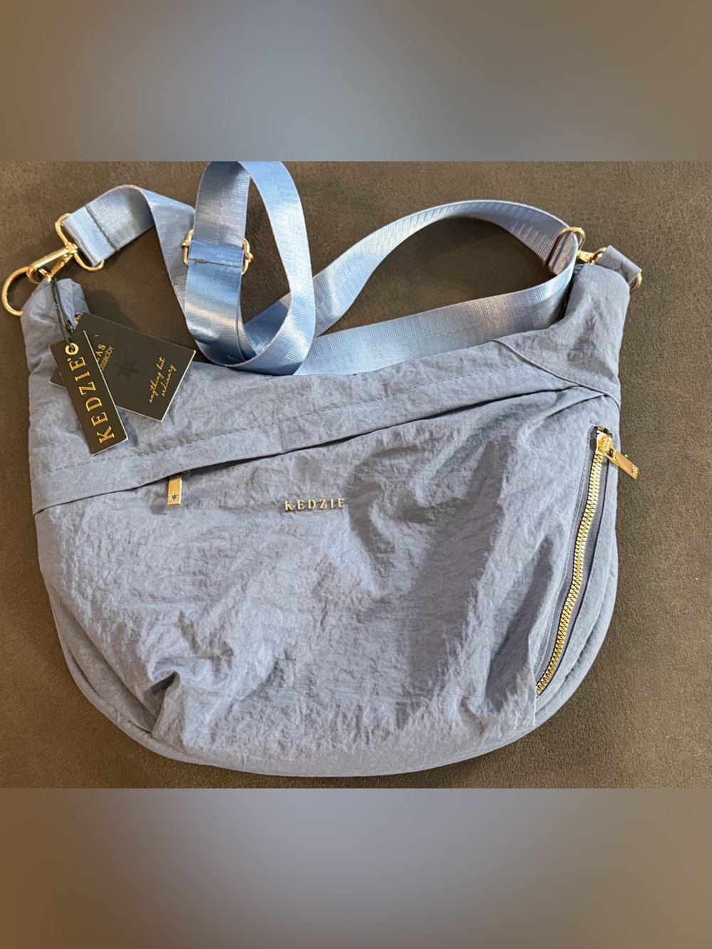 Kedzie Light Blue Crossbody Bag - Casual Everyday Shoulder Bag Travel Zip NWT